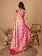 Elegance Redefined: Semi Silk Pink Sarees in Vibrant Shades with Rich Zari Weave