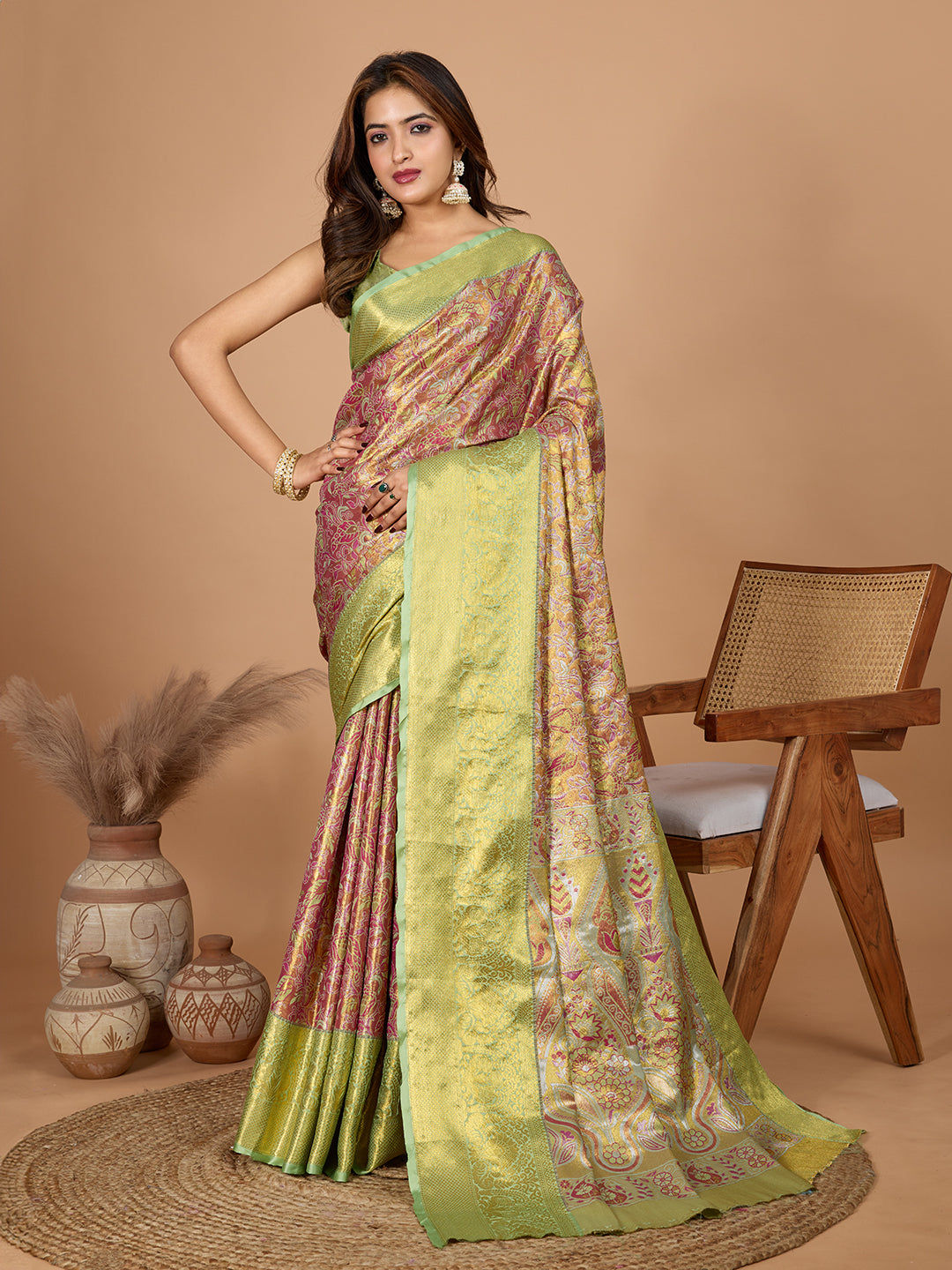 Elegance Redefined: Semi Silk Green Sarees in Vibrant Shades with Rich Zari Weave