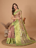 Elegance Redefined: Semi Silk Green Sarees in Vibrant Shades with Rich Zari Weave