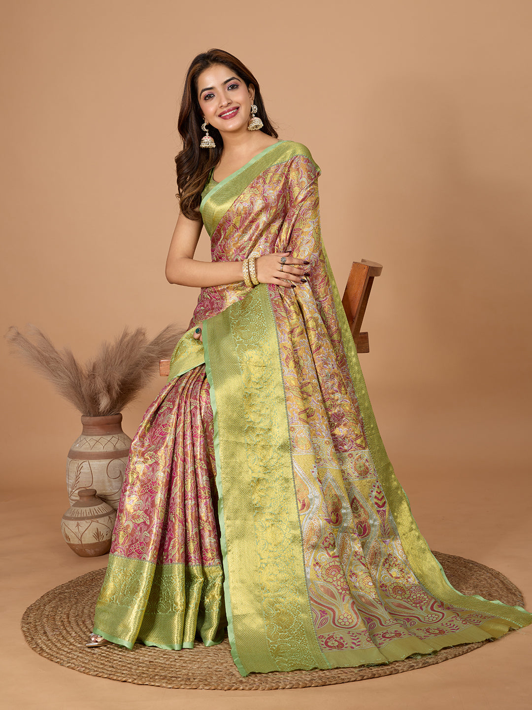 Elegance Redefined: Semi Silk Green Sarees in Vibrant Shades with Rich Zari Weave