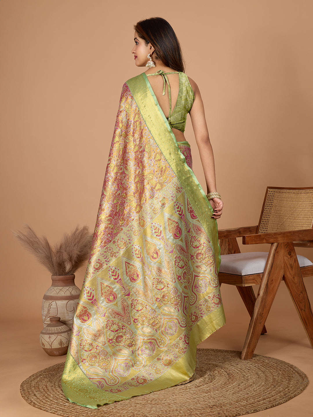 Elegance Redefined: Semi Silk Green Sarees in Vibrant Shades with Rich Zari Weave