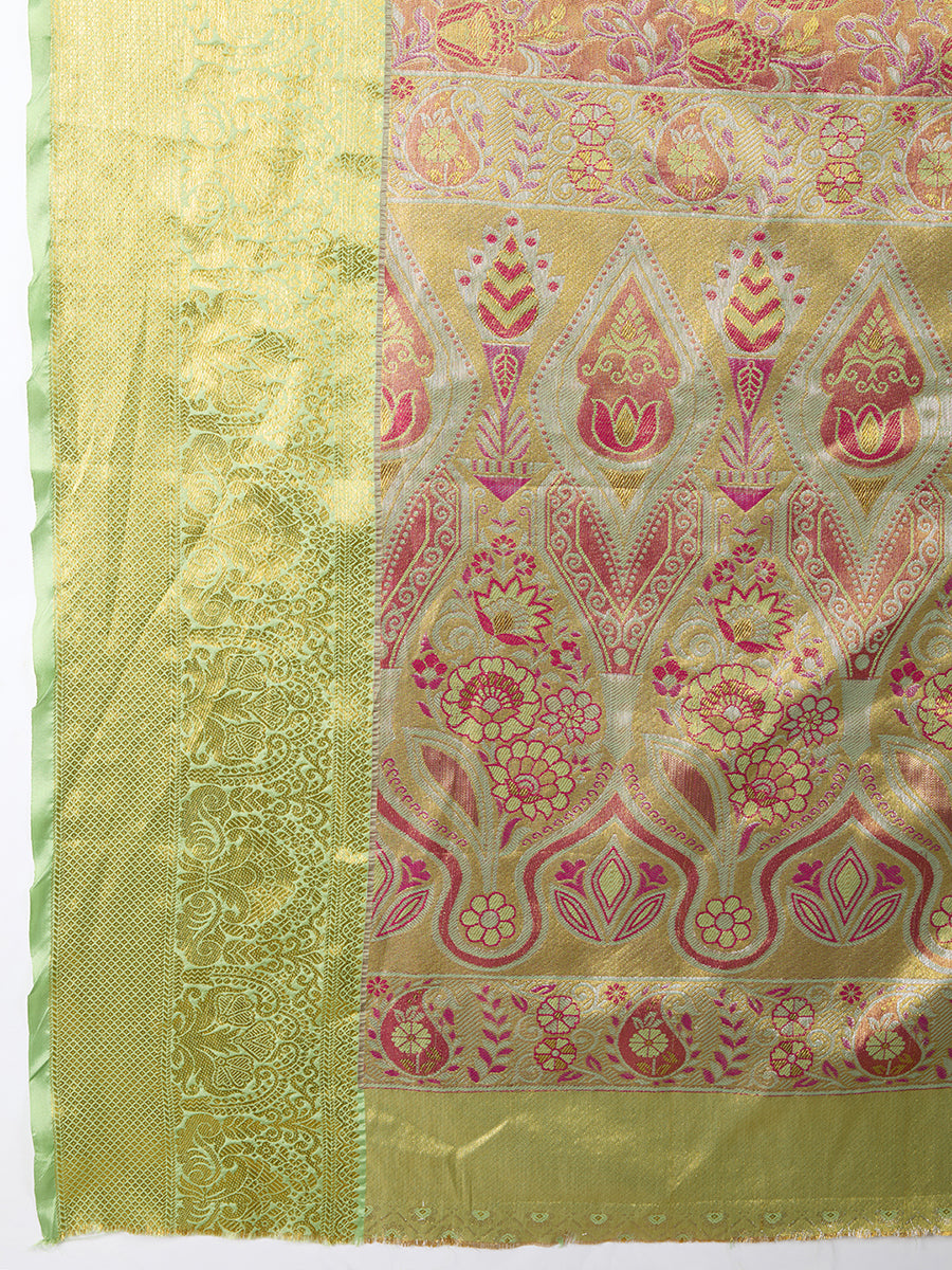 Elegance Redefined: Semi Silk Green Sarees in Vibrant Shades with Rich Zari Weave