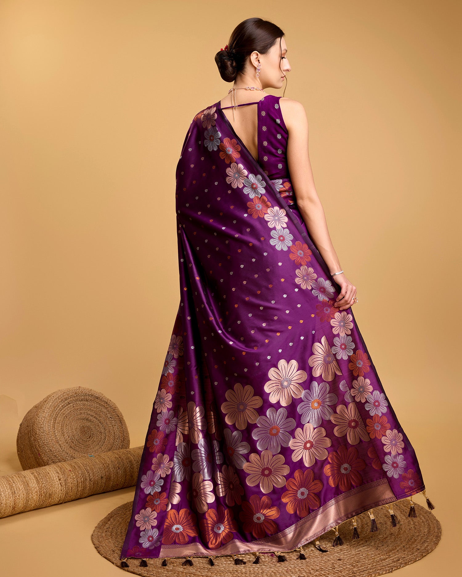 Wine  Pure Jacquard Fabric with Sona Chandi Zari – Perfect for Bridal & Festive Ensembles