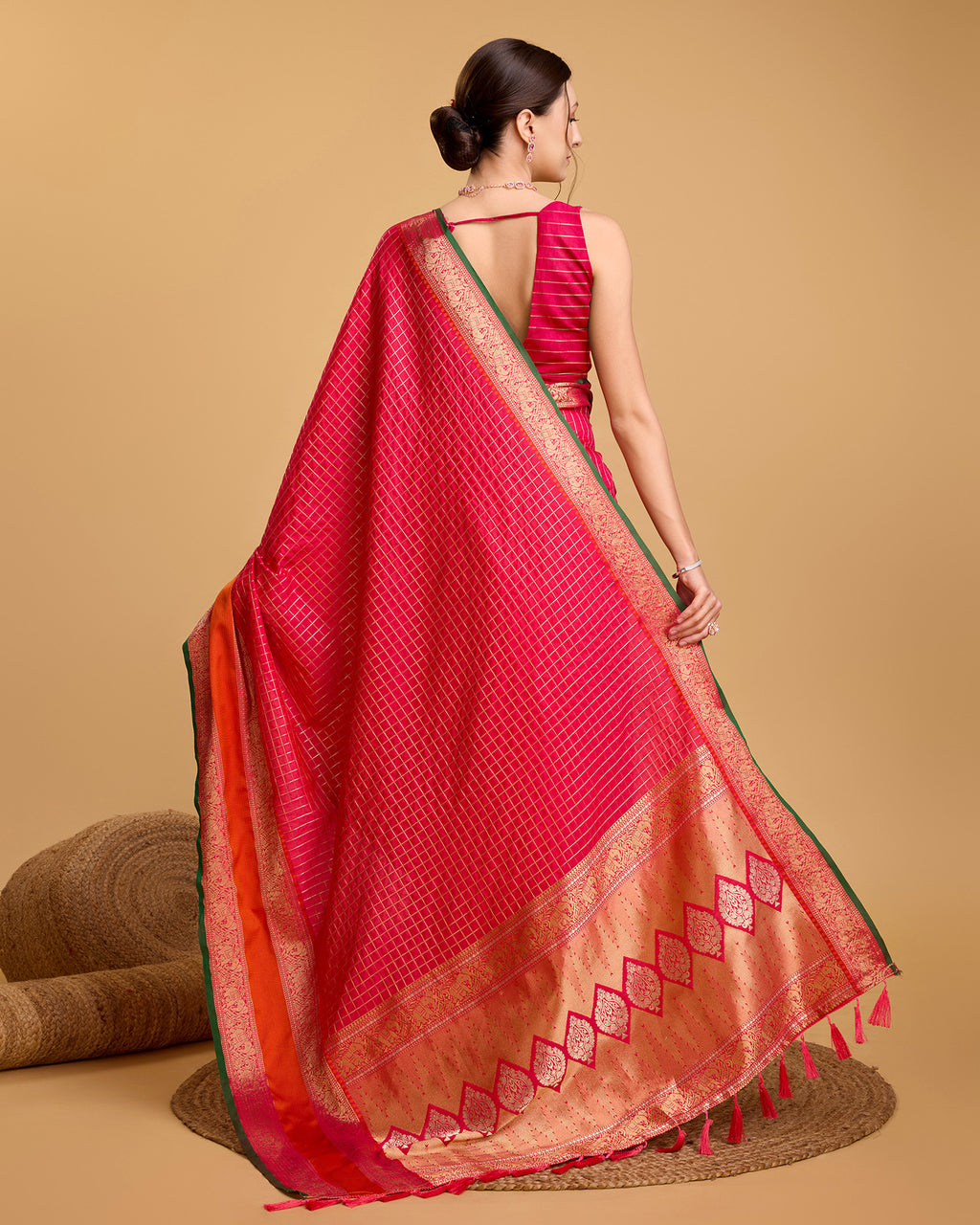 Be Wedding & Festive Ready with Our All-New PURE Jacquard Rani Pink Saree Collection