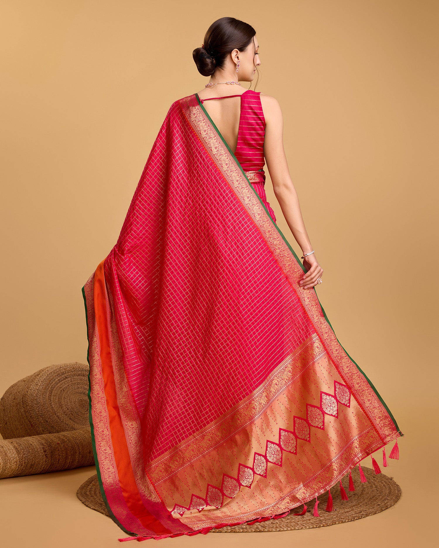 Be Wedding & Festive Ready with Our All-New PURE Jacquard Rani Pink Saree Collection
