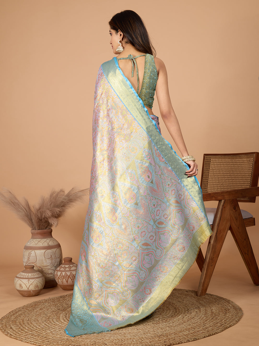 Elegance Redefined: Semi Silk Sky Blue Sarees in Vibrant Shades with Rich Zari Weave