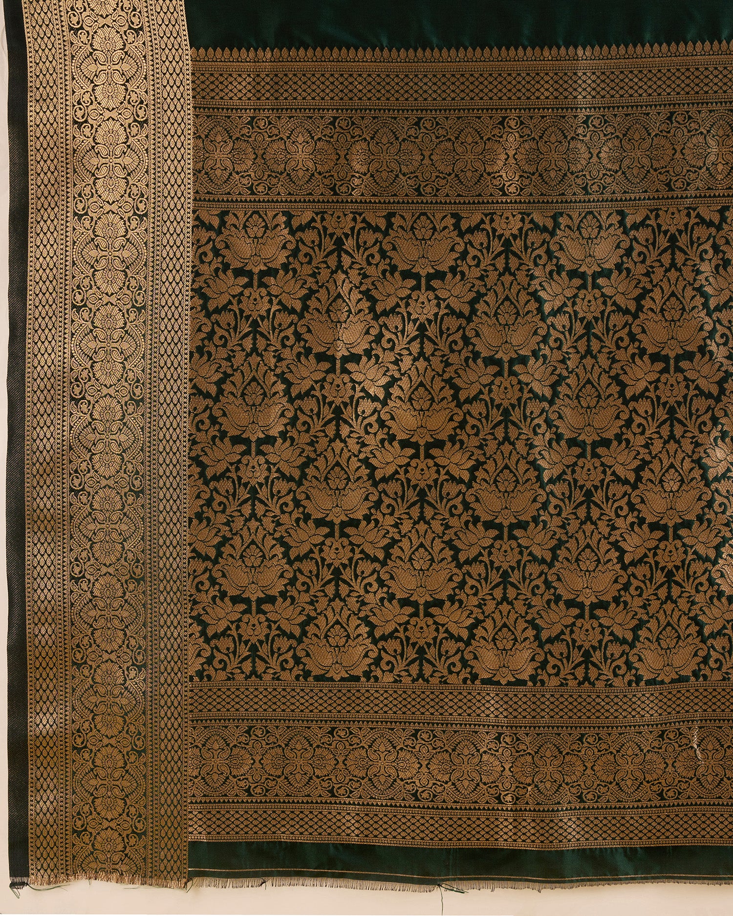 Green Banarasi Elegance Made Easy – Soft, Breathable Sarees for Wedding Glam