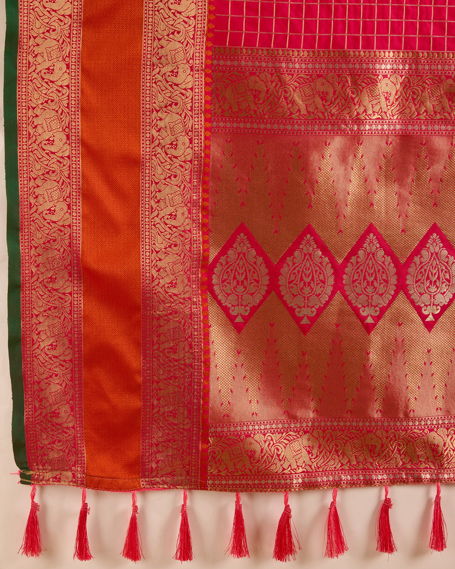 Be Wedding & Festive Ready with Our All-New PURE Jacquard Rani Pink Saree Collection