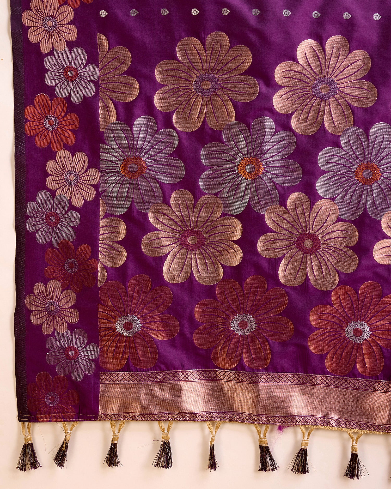 Wine  Pure Jacquard Fabric with Sona Chandi Zari – Perfect for Bridal & Festive Ensembles