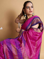 Designer-Inspired Soft Silk Pink Saree with Striking Pallu & Blouse – Perfect for Weddings&Festive