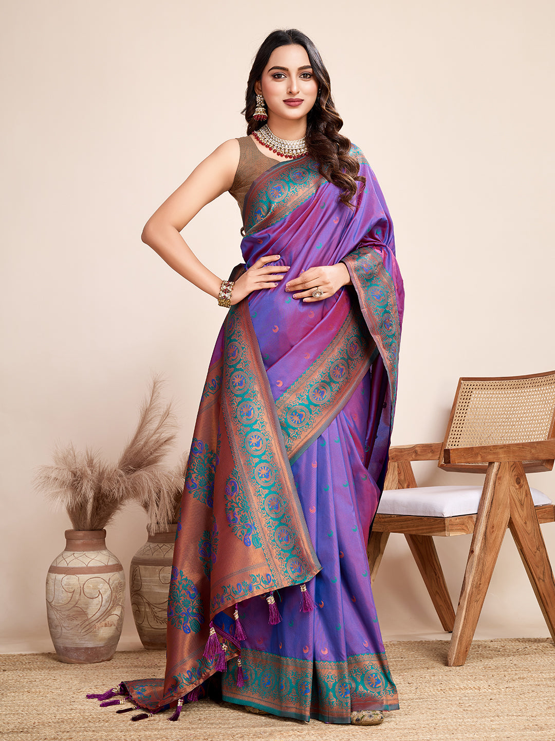 Be Wedding & Festive Ready with Our New PURE Jacquard Purple Saree Collection