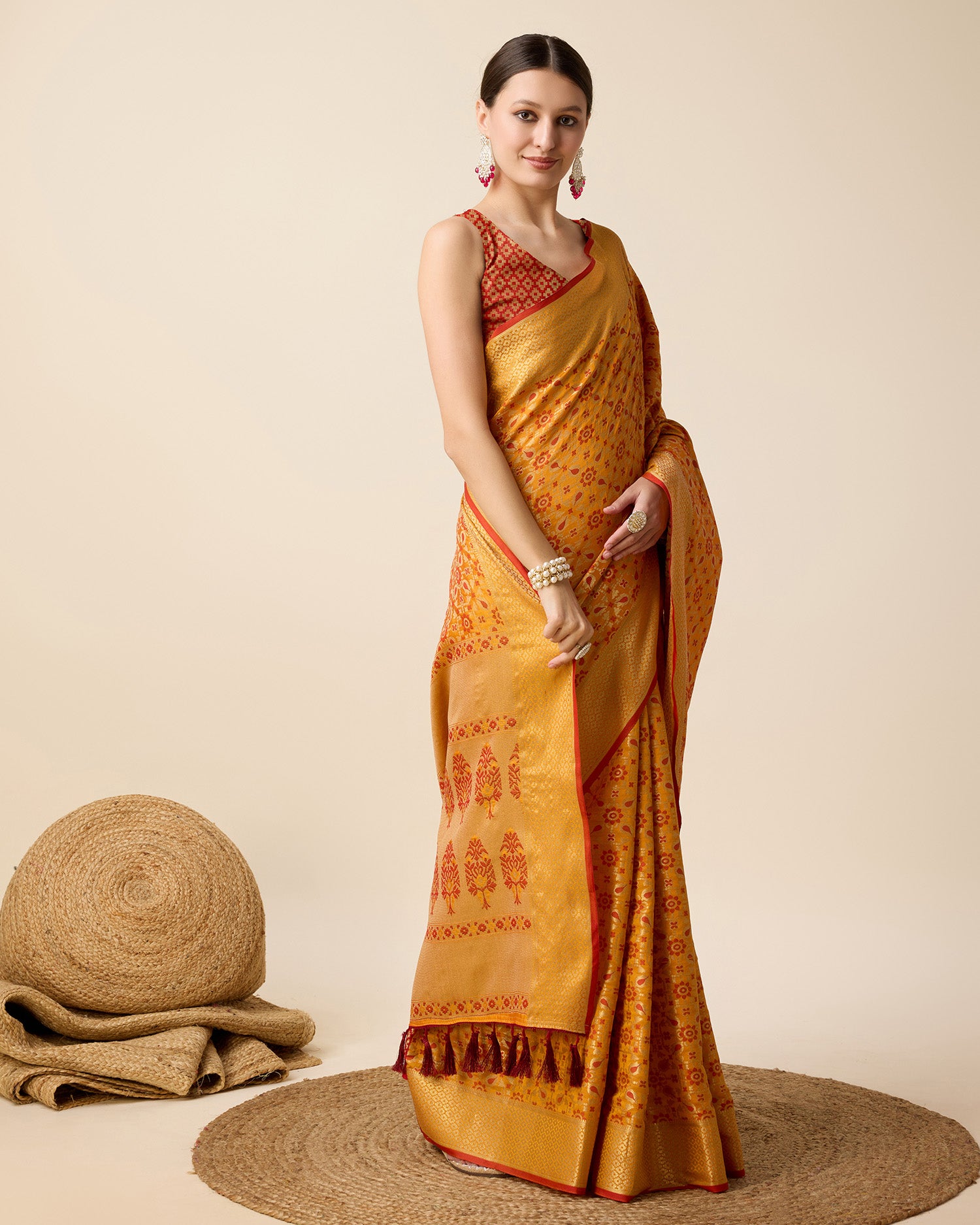Yellow Traditional Banarasi Silk Saree Perfect for Festive & Wedding Wear