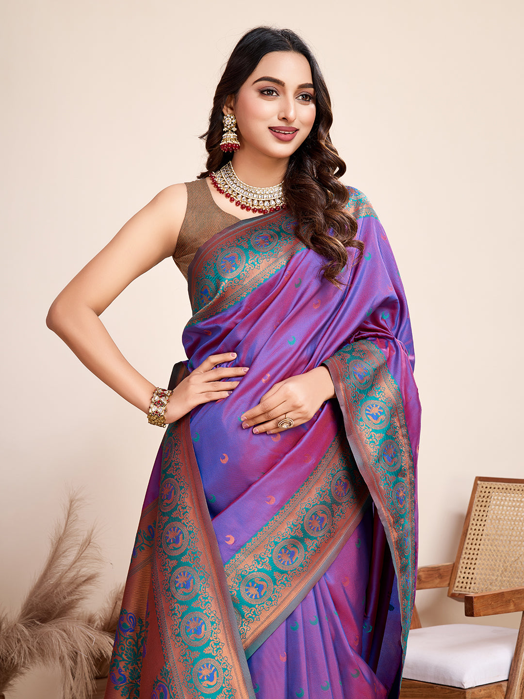 Be Wedding & Festive Ready with Our New PURE Jacquard Purple Saree Collection