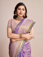 Tradition in Every Thread: Exquisite Kanjivaram Silk Purple Saree Collection