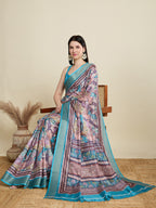 Soft, Breathable & Celebration-Ready: Semi Cotton Sky Blue Sarees with Butti & Jacquard Elegance
