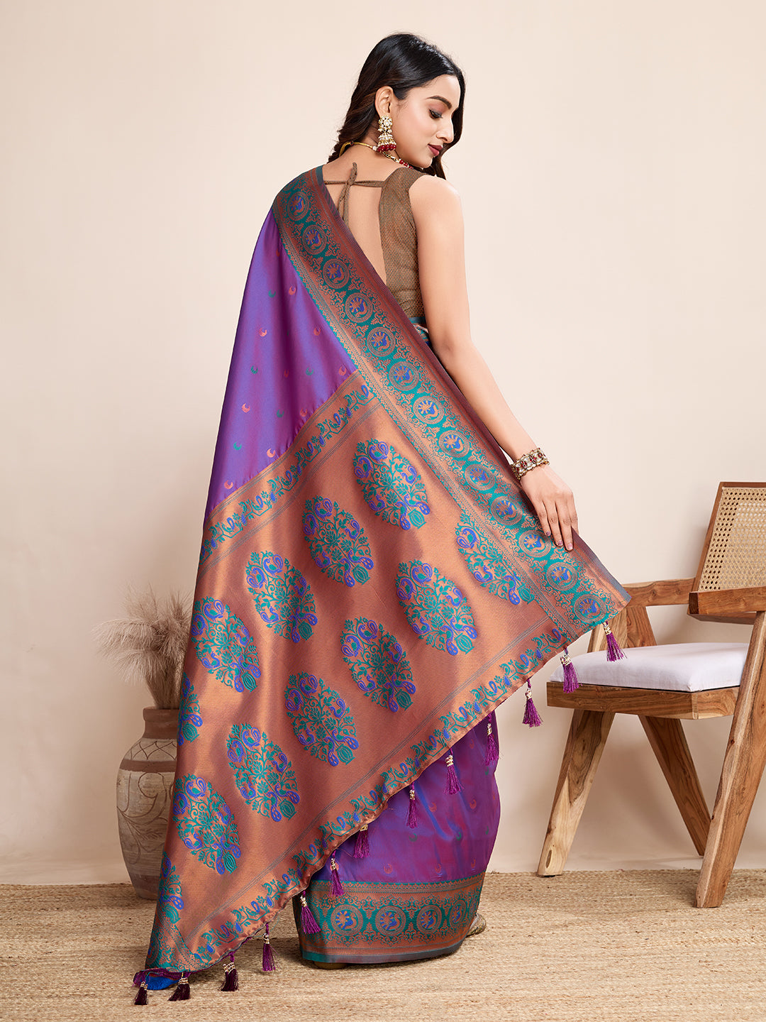 Be Wedding & Festive Ready with Our New PURE Jacquard Purple Saree Collection