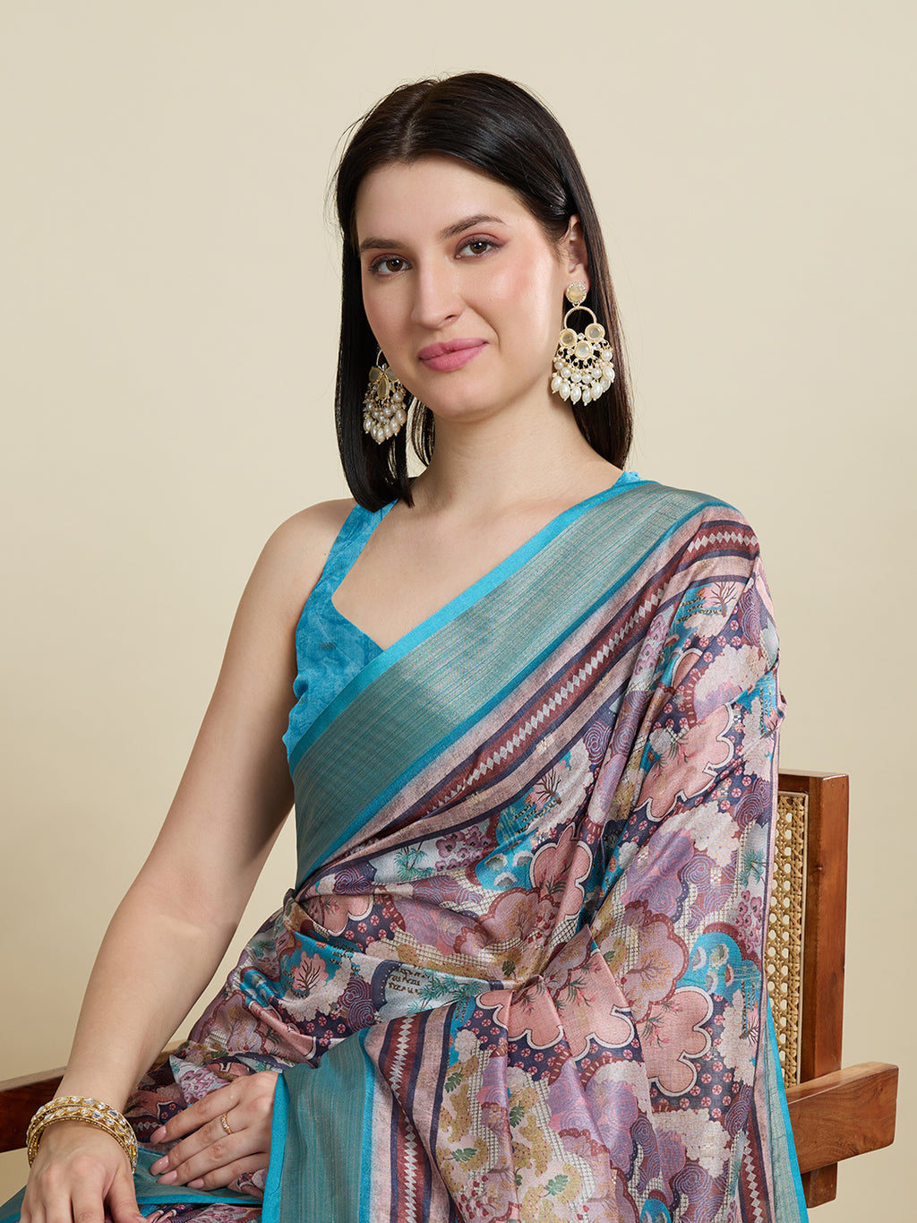 Soft, Breathable & Celebration-Ready: Semi Cotton Sky Blue Sarees with Butti & Jacquard Elegance
