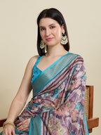 Soft, Breathable & Celebration-Ready: Semi Cotton Sky Blue Sarees with Butti & Jacquard Elegance
