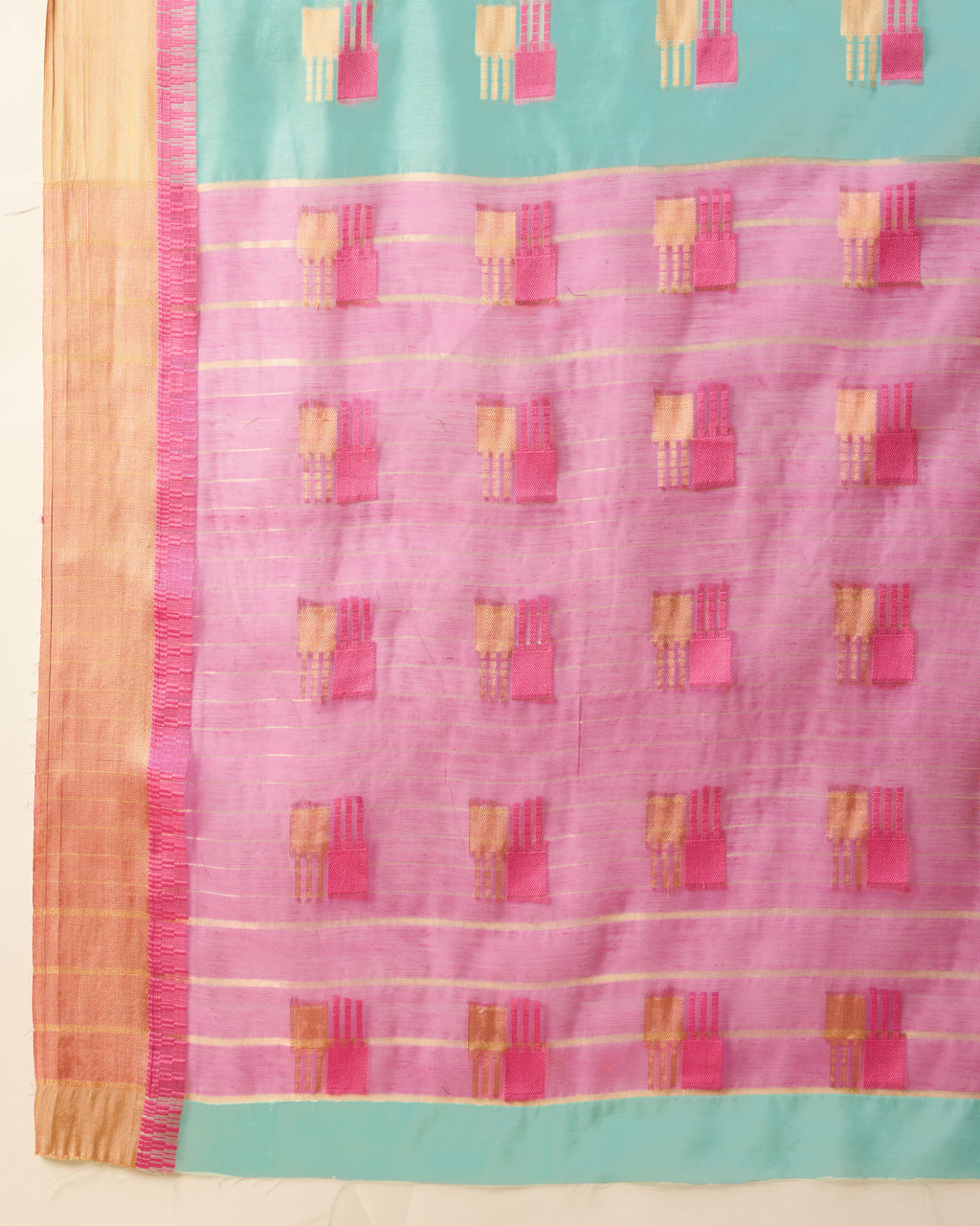 Banarasi Elegance in Breathable Semi Cotton Skyblue Saree –For All Wedding Celebrations