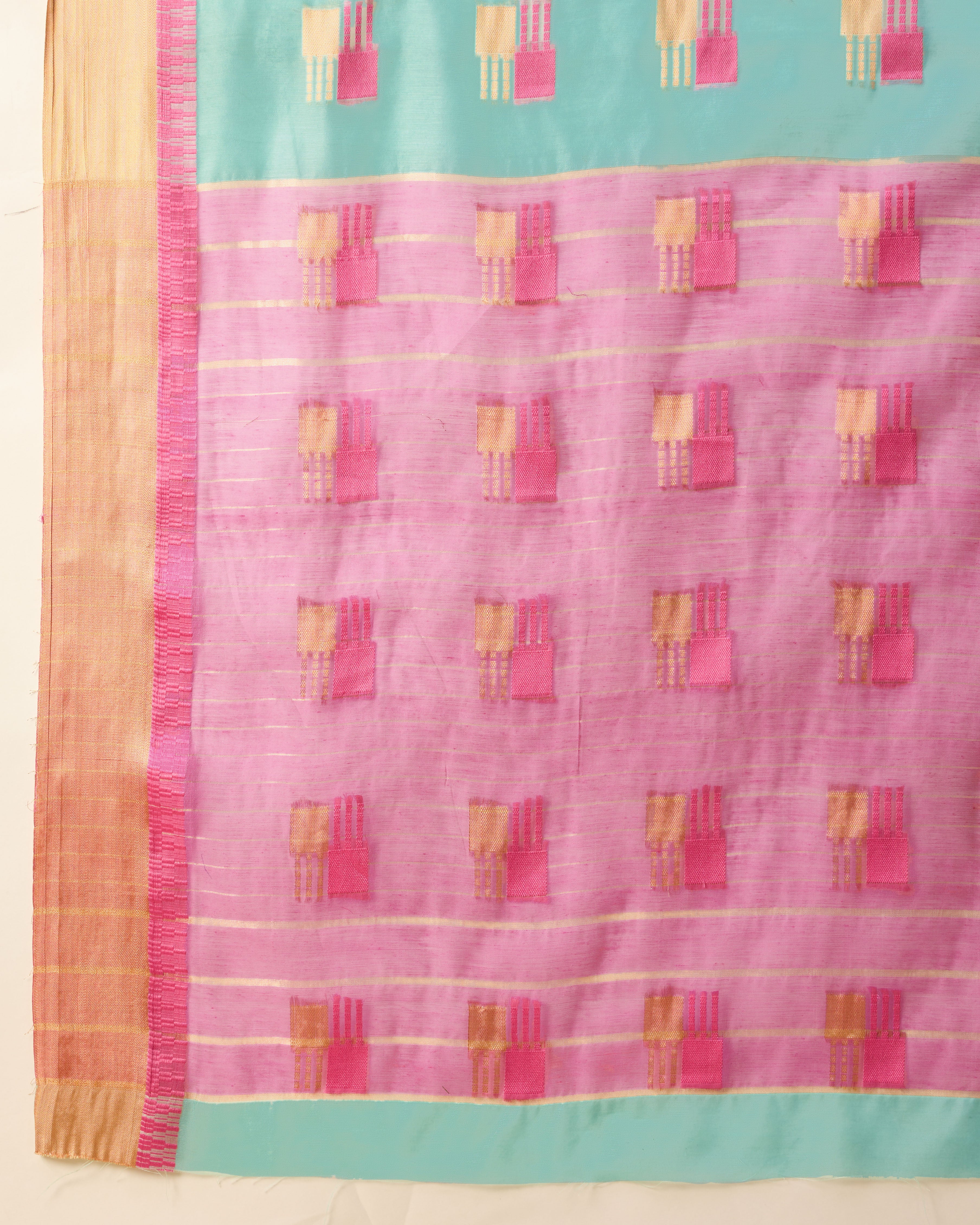 Banarasi Elegance in Breathable Semi Cotton Skyblue Saree –For All Wedding Celebrations