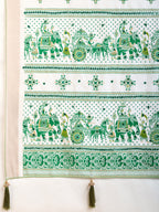 Green Semi-Cotton Saree with Zari Border – Soft, Traditional & Elegant