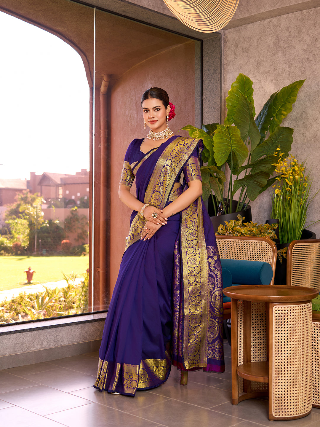 Purple Banarasi Elegance Redefined – Light, Luxurious & Perfect for Wedding Shenanigans