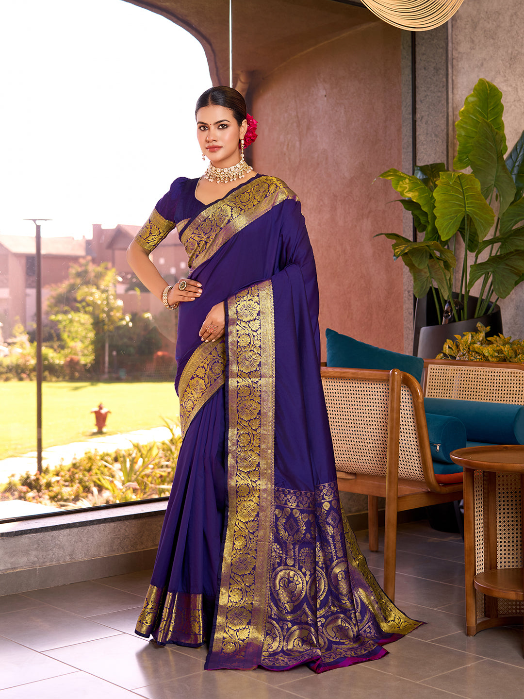 Purple Banarasi Elegance Redefined – Light, Luxurious & Perfect for Wedding Shenanigans