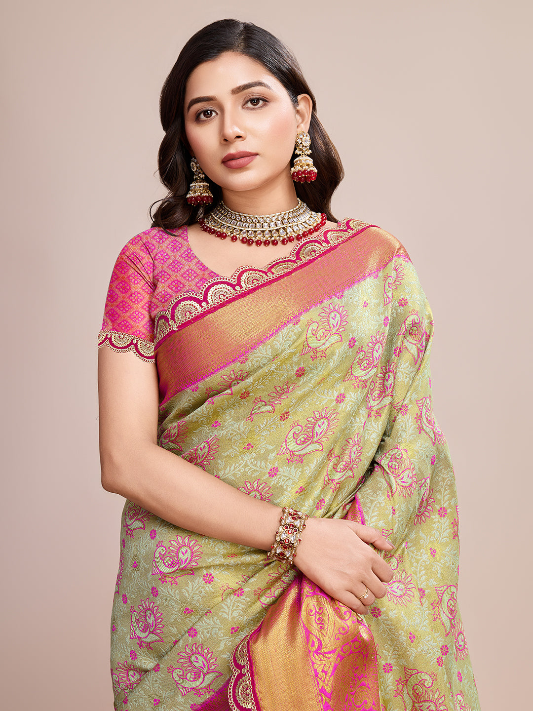 Tradition in Every Thread: Exquisite Kanjivaram Silk Green Saree Collection
