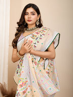 White Pure Jacquard with Sona Chandi Zari – A Luxe Weave for Wedding & Festive Couture