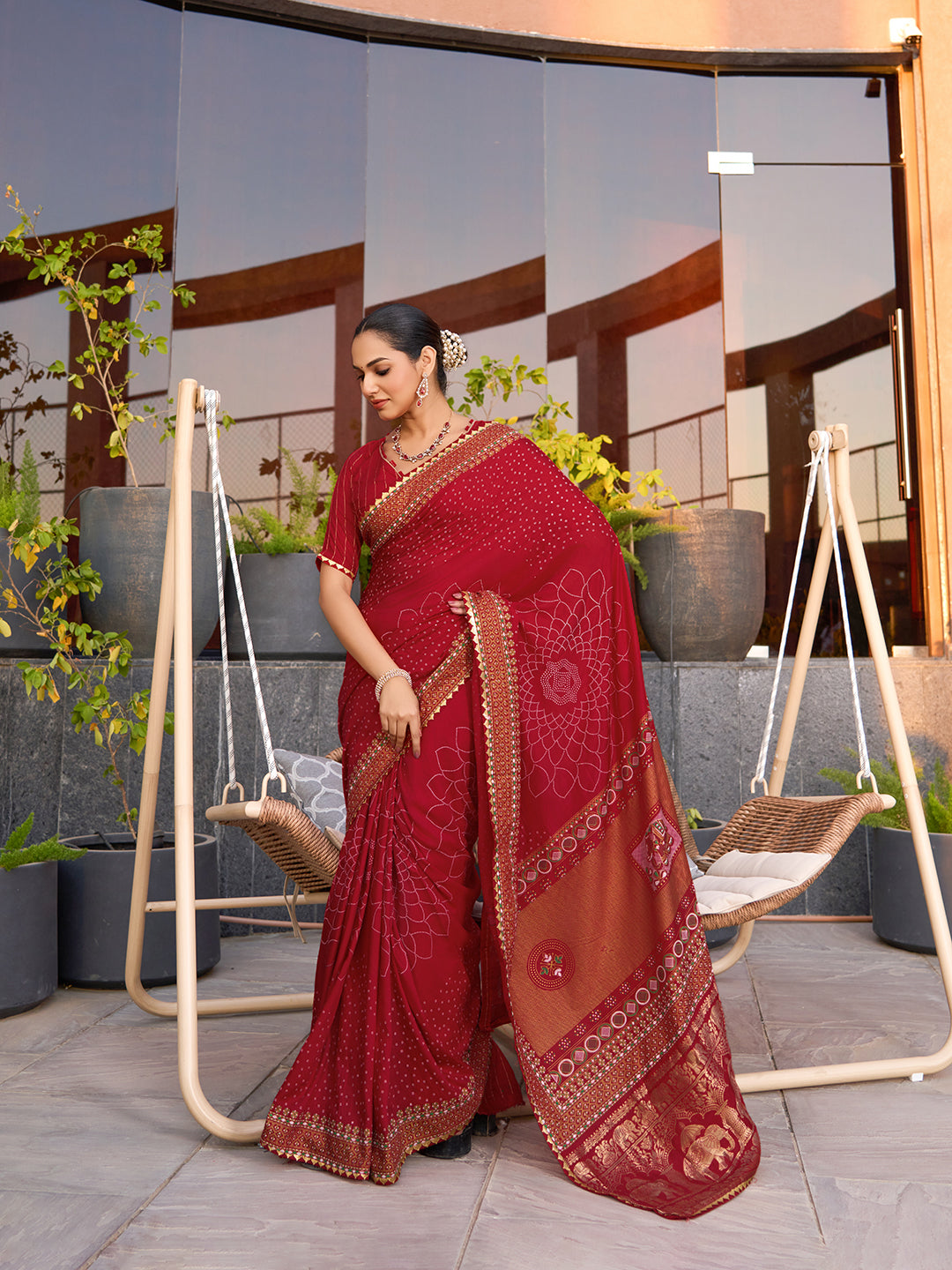 Soft, Stylish & Wedding-Perfect: Cotton Red Sarees for Big & Intimate Weddings