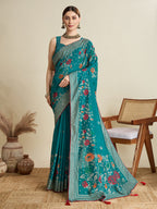 Blue Soft, Stylish & Wedding-Ready: Breathable Cotton Saree for Women