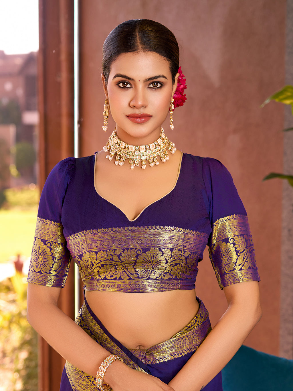 Purple Banarasi Elegance Redefined – Light, Luxurious & Perfect for Wedding Shenanigans
