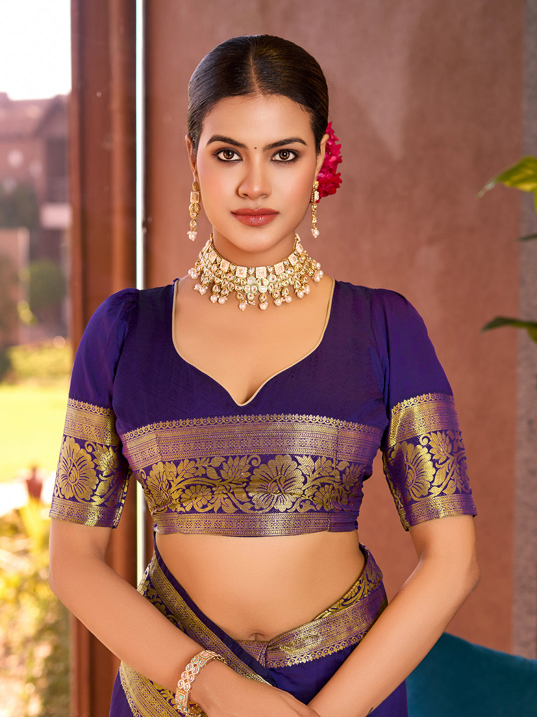 Purple Banarasi Elegance Redefined – Light, Luxurious & Perfect for Wedding Shenanigans