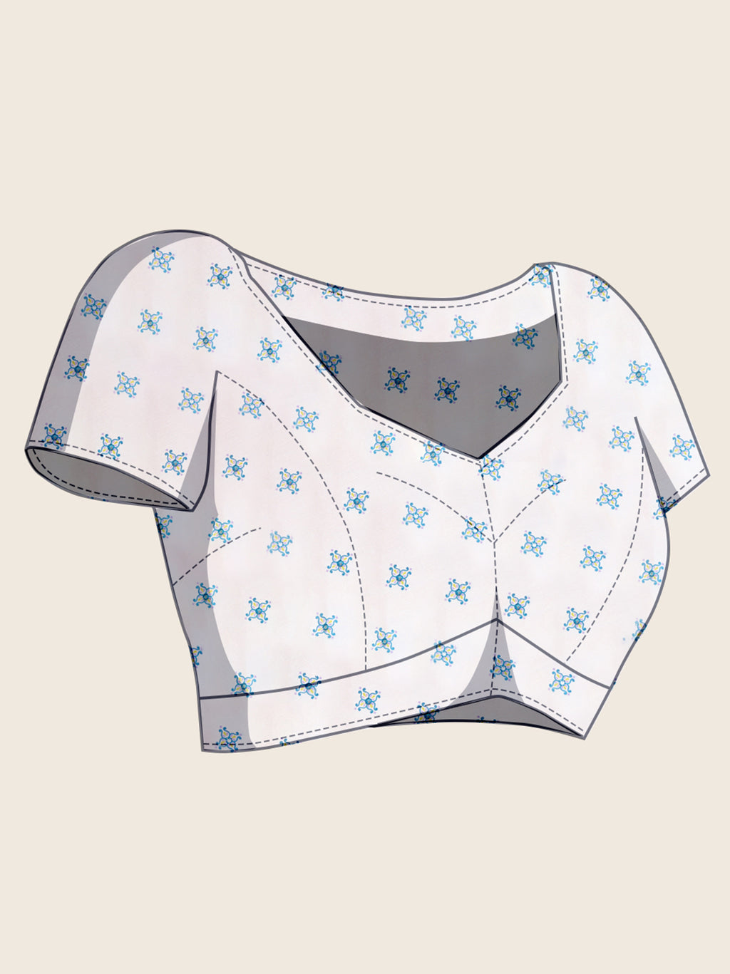 Blue & White Semi-Cotton Saree with Zari Border – Soft, Traditional & Elegant