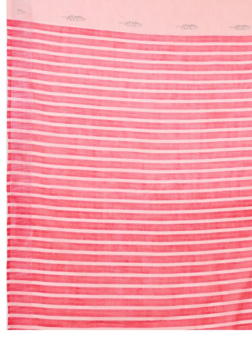Women's Baby Pink Linen Saree with Jari Border and Blouse – Printed All Over Design