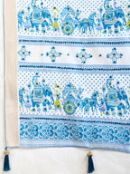Blue Semi-Cotton Saree with Zari Border – Soft, Traditional & Elegant