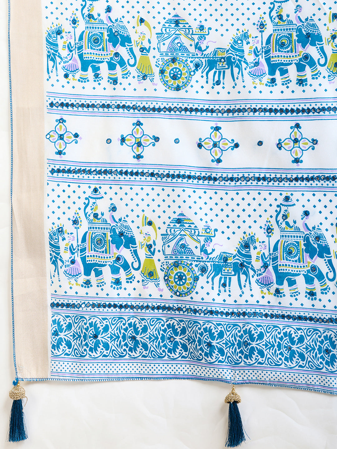 Blue Semi-Cotton Saree with Zari Border – Soft, Traditional & Elegant