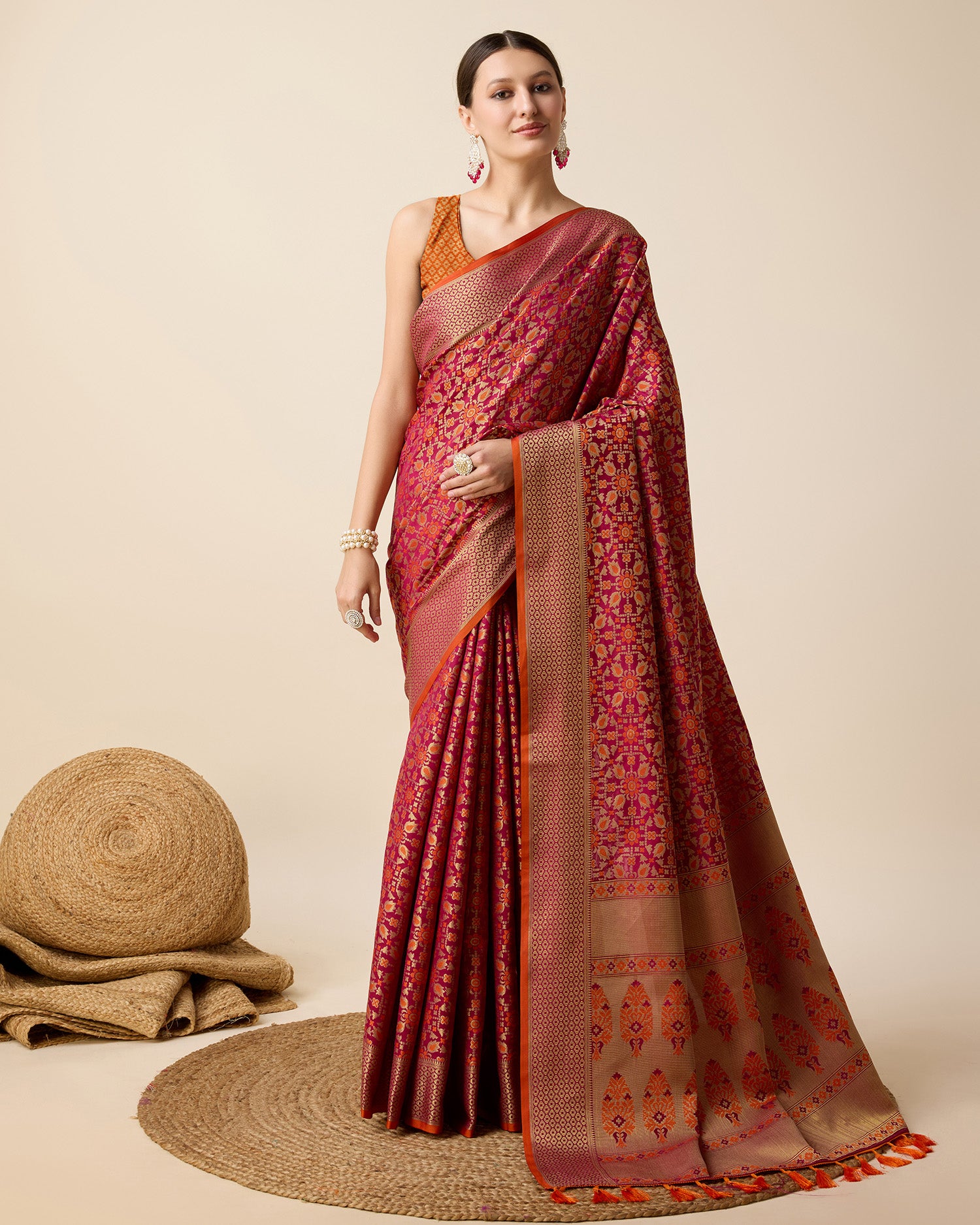 Maroon Traditional Banarasi Silk Saree  Elegant Festive & Wedding Wear