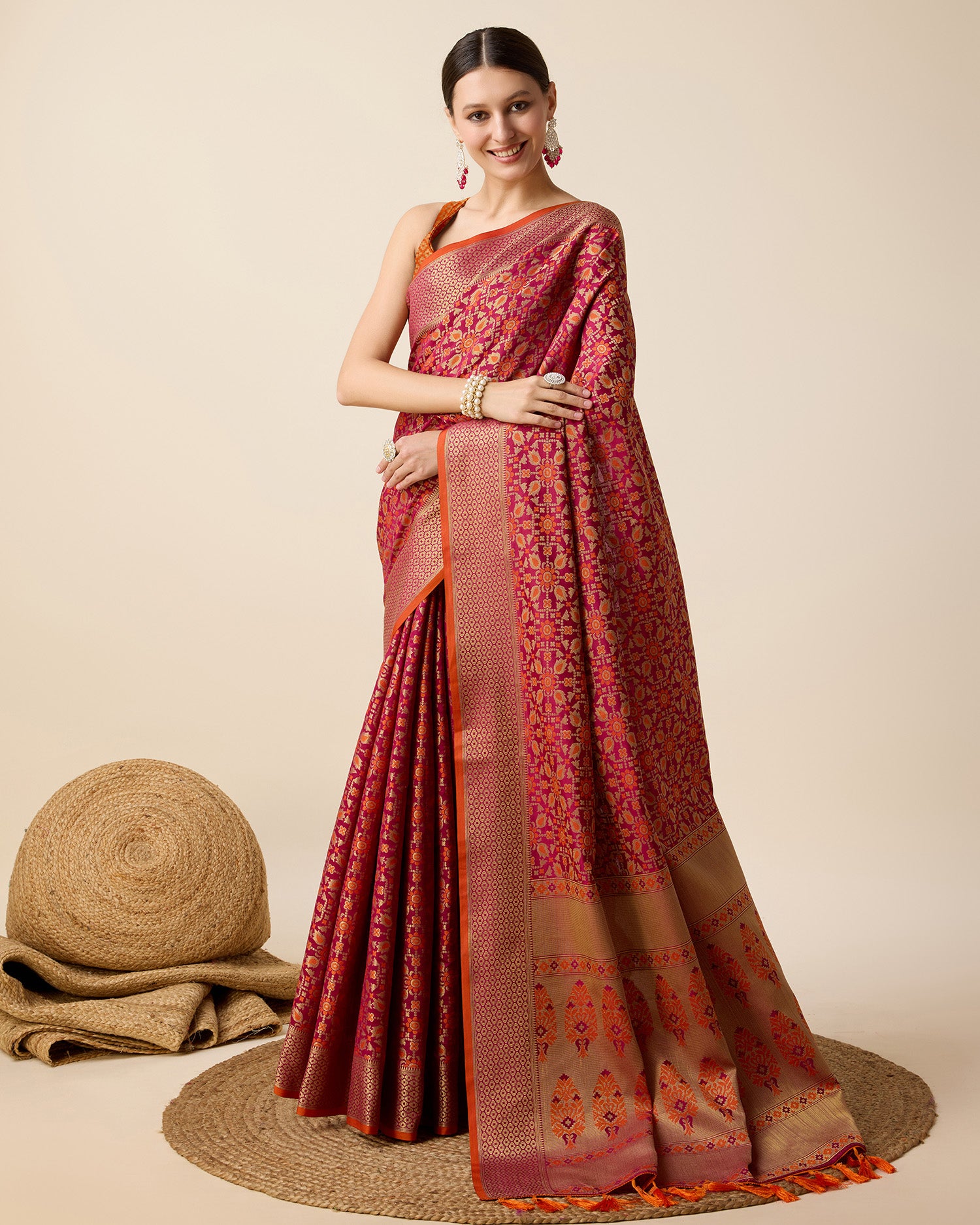 Maroon Traditional Banarasi Silk Saree  Elegant Festive & Wedding Wear