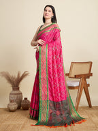 Banarasi Elegance in Breathable Semi Silk  Pink Saree –For All Wedding Celebrations