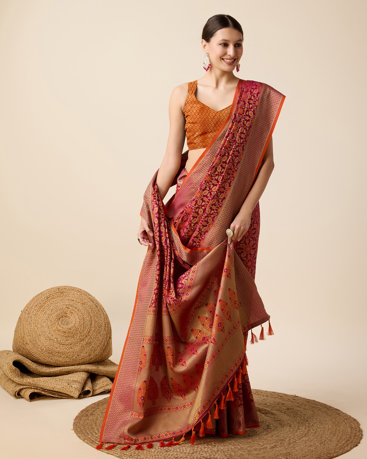 Maroon Traditional Banarasi Silk Saree  Elegant Festive & Wedding Wear