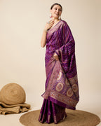 Wine Pure Jacquard with Sona Chandi Zari – A Luxe Weave for Wedding & Festive Couture