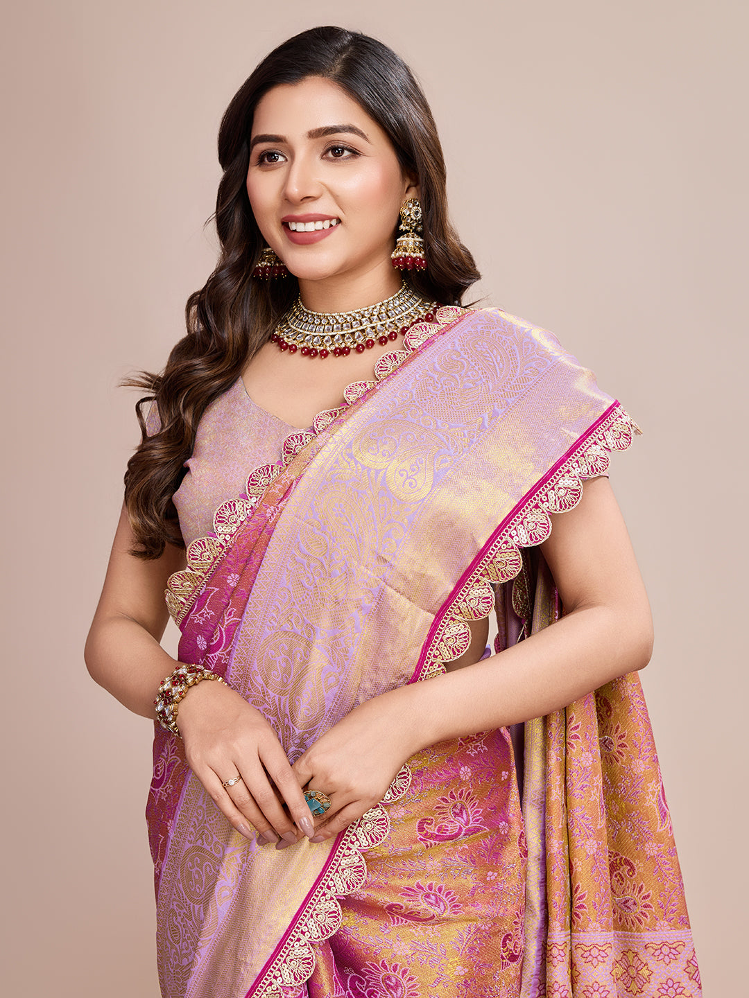 Tradition in Every Thread: Exquisite Kanjivaram Silk Pink  Saree Collection