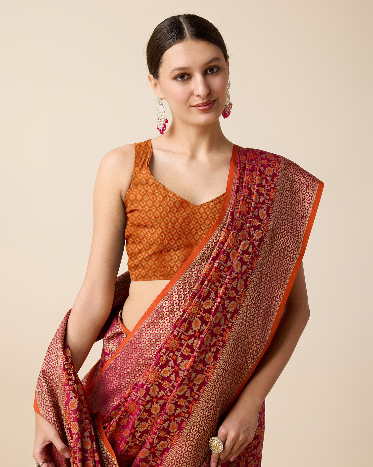 Maroon Traditional Banarasi Silk Saree  Elegant Festive & Wedding Wear