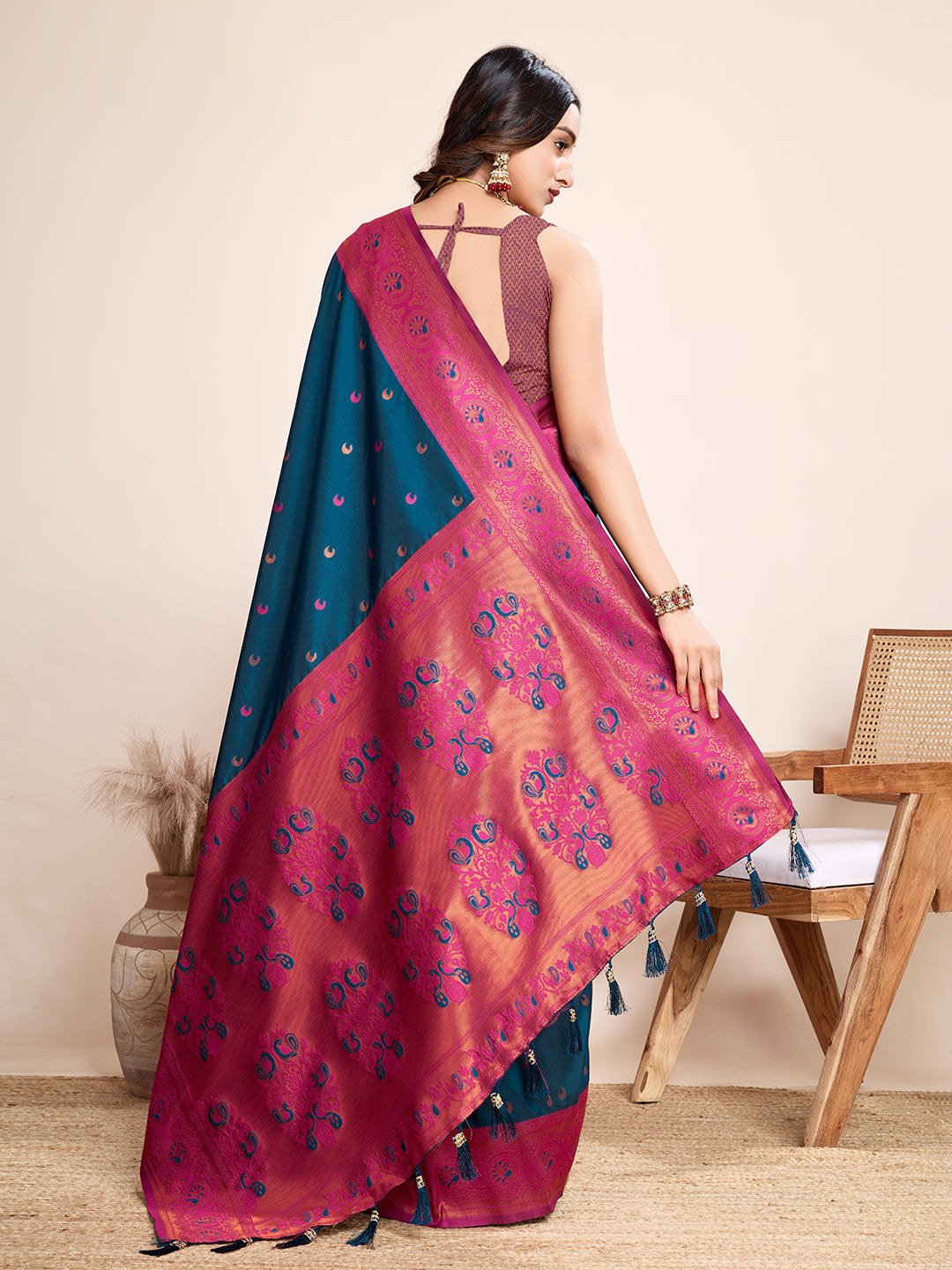 Be Wedding & Festive Ready with Our New PURE Jacquard Blue Saree Collection