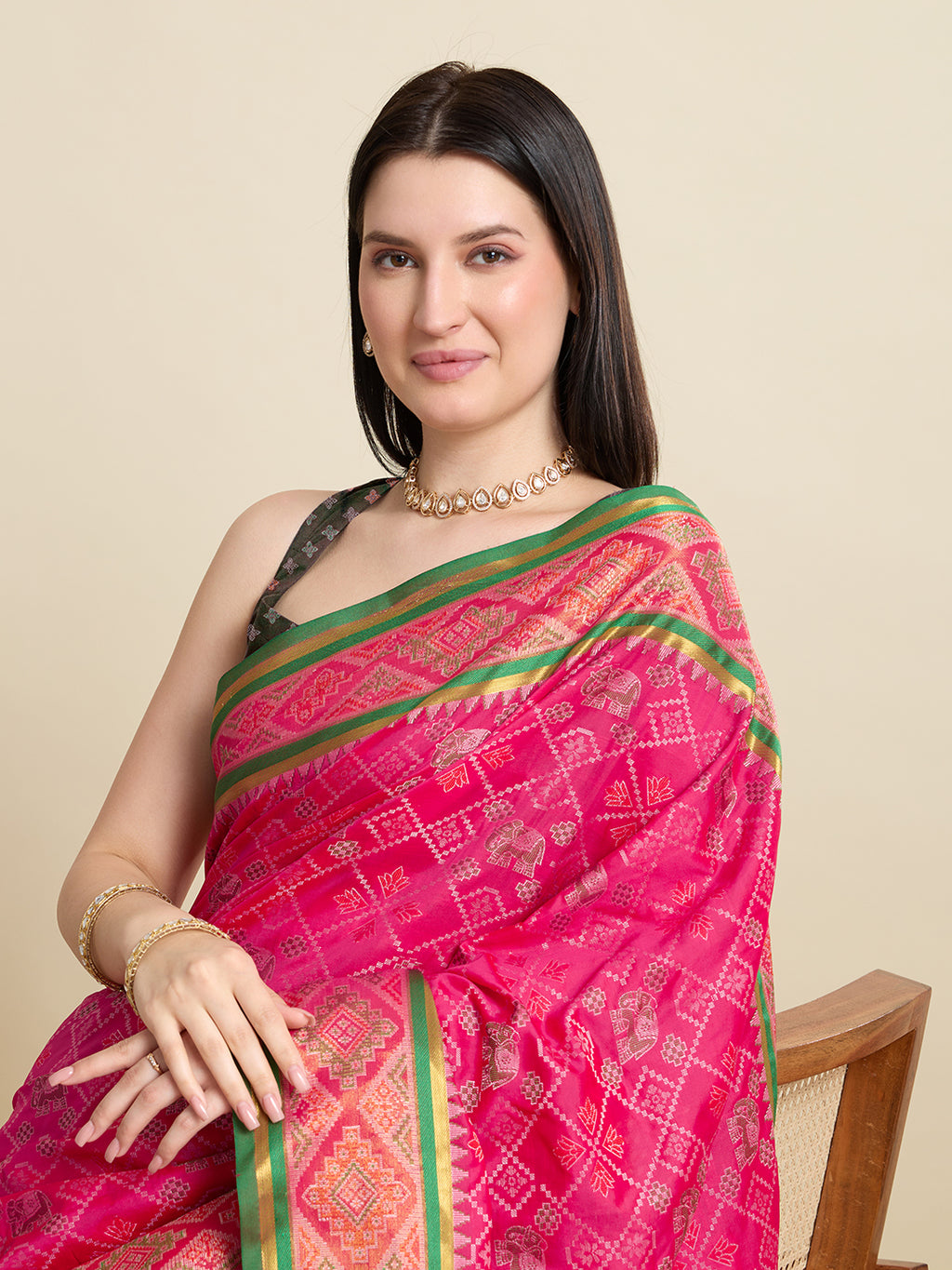 Banarasi Elegance in Breathable Semi Silk  Pink Saree –For All Wedding Celebrations