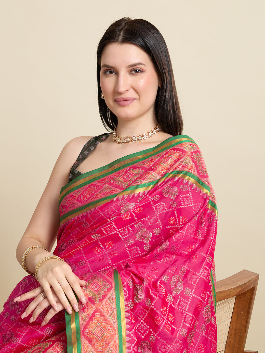 Banarasi Elegance in Breathable Semi Silk  Pink Saree –For All Wedding Celebrations