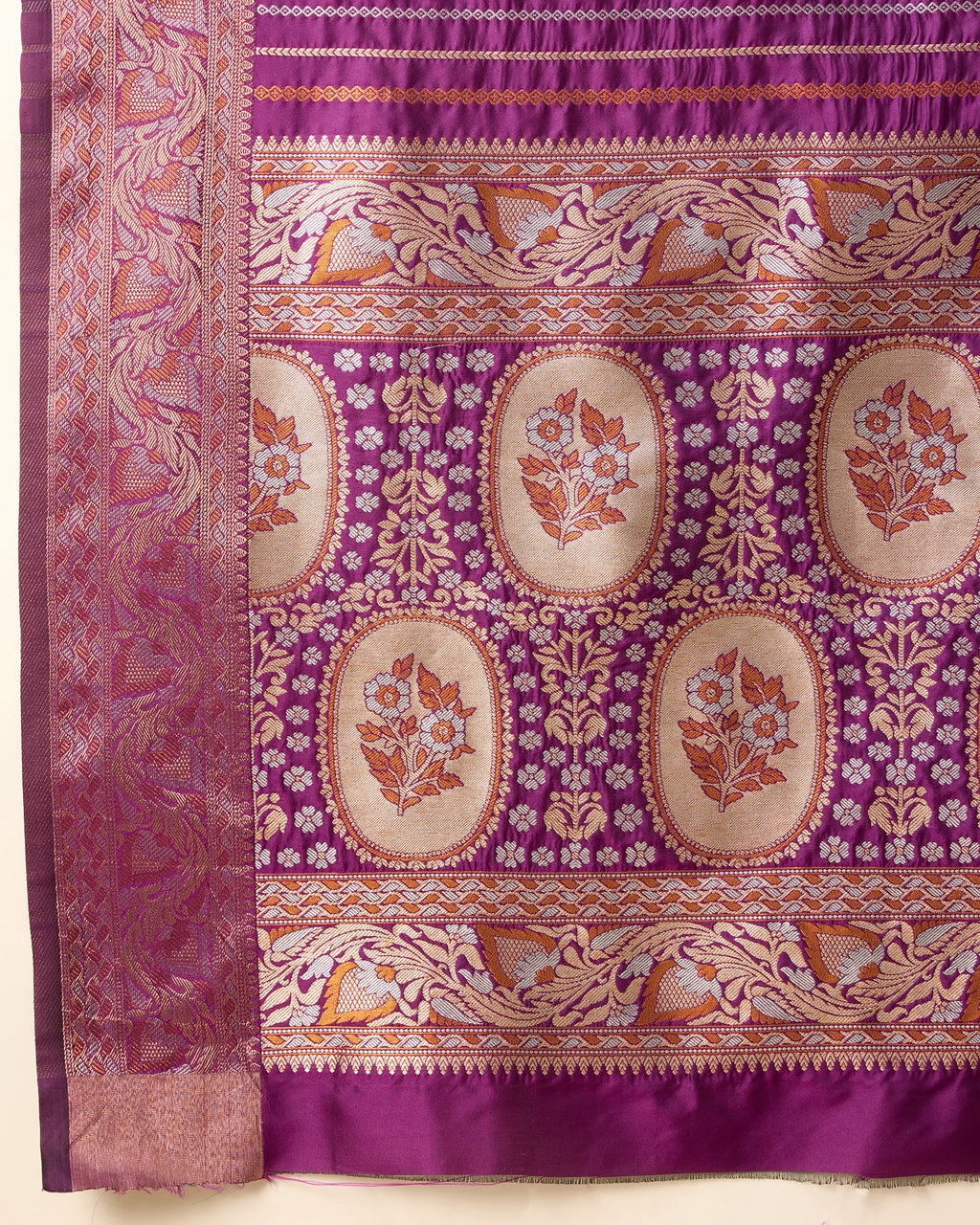 Wine Pure Jacquard with Sona Chandi Zari – A Luxe Weave for Wedding & Festive Couture