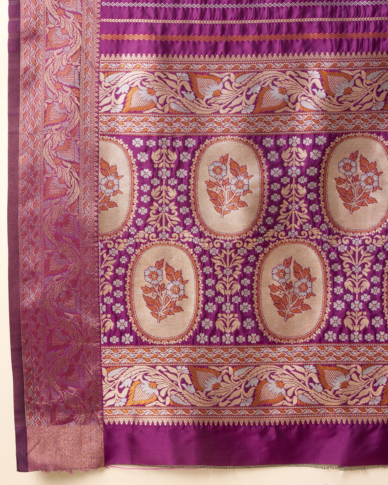 Wine Pure Jacquard with Sona Chandi Zari – A Luxe Weave for Wedding & Festive Couture
