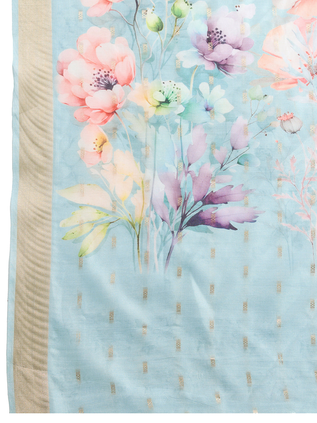 Soft, Breathable & Celebration-Ready: Semi Cotton Sky Blue Sarees with Butti & Jacquard Elegance